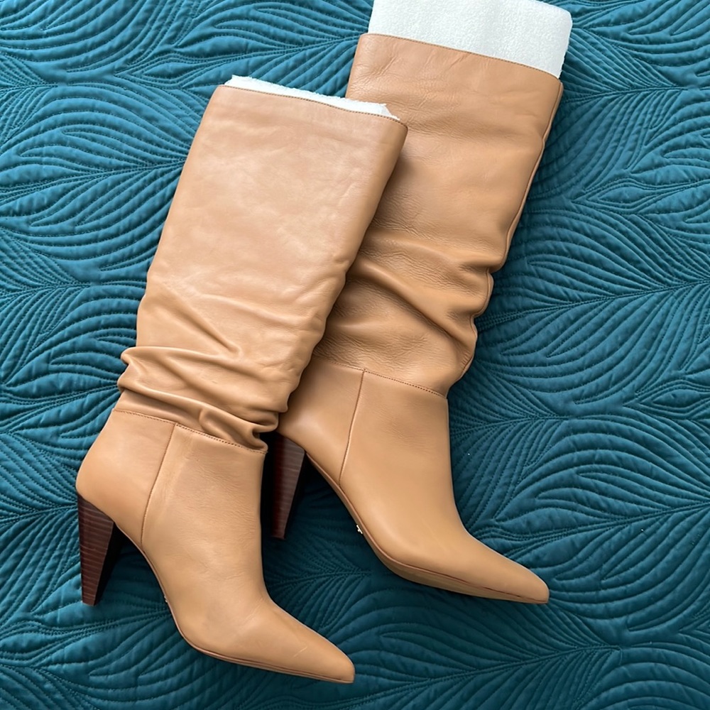 Slouch pointed toe heeled boot